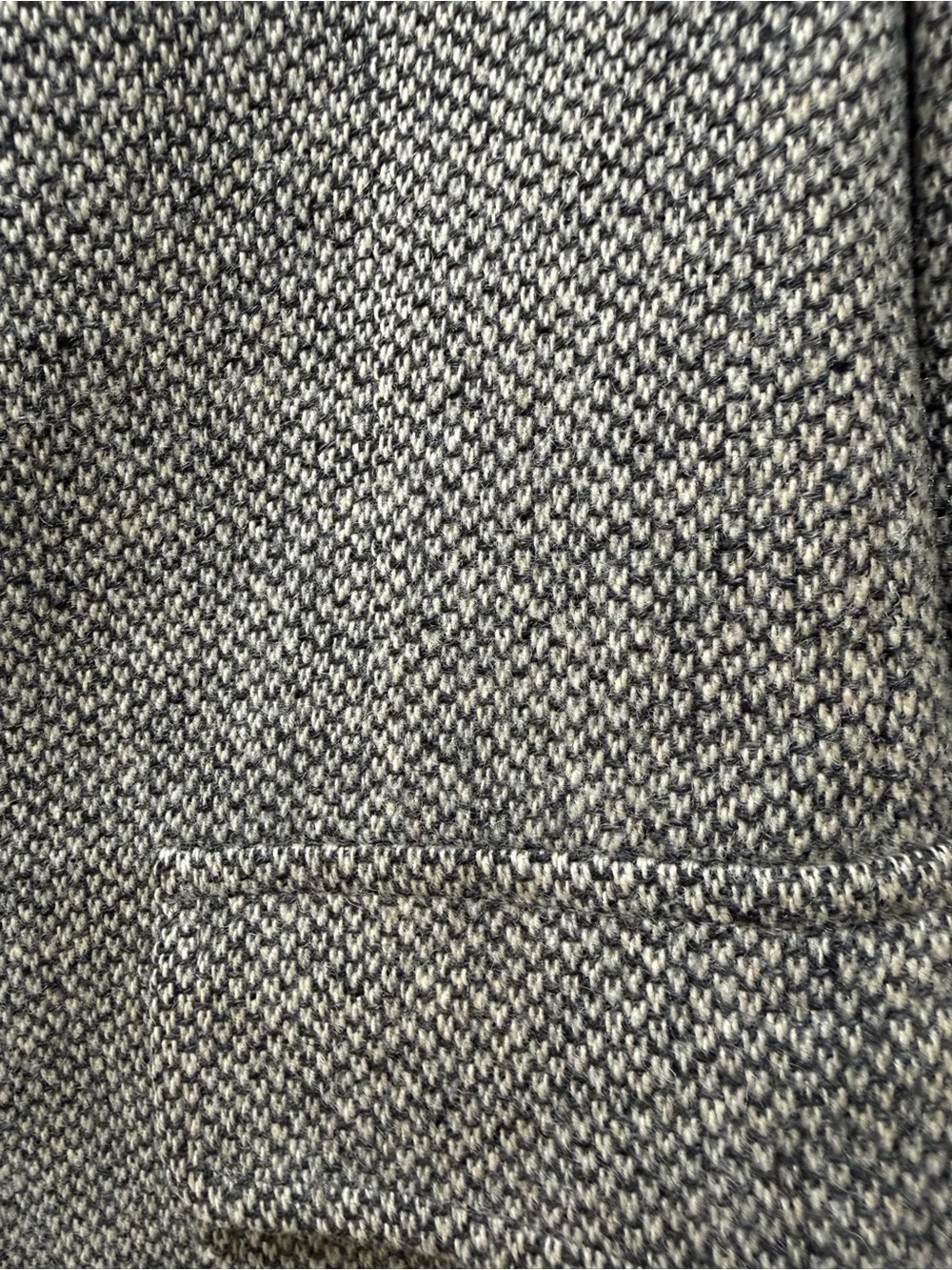 Vintage Lands' End Charter Collection Gray Herringbone Tweed Wool Sport Coat 40R